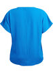 Bluse mit kurzen &Auml;rmeln und einem Rundhalsausschnitt, Blau, Packshot image number 1