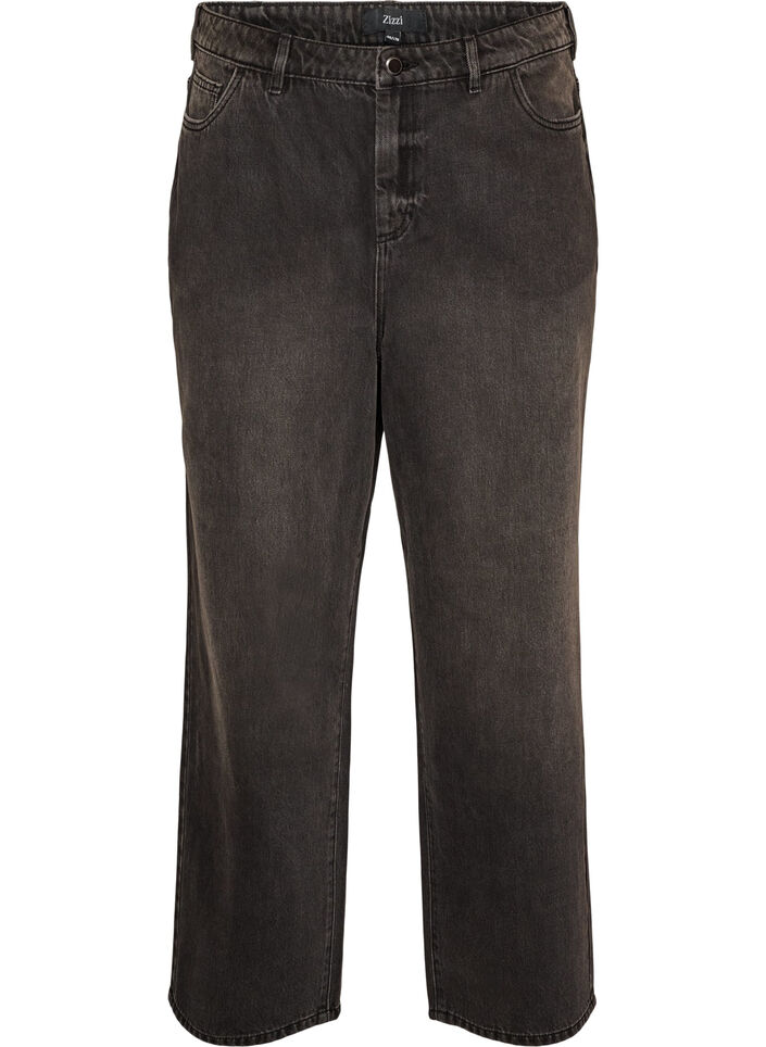 Kiana Straight-Fit-Jeans mit hoher Taille, Schwarz, Packshot image number 0