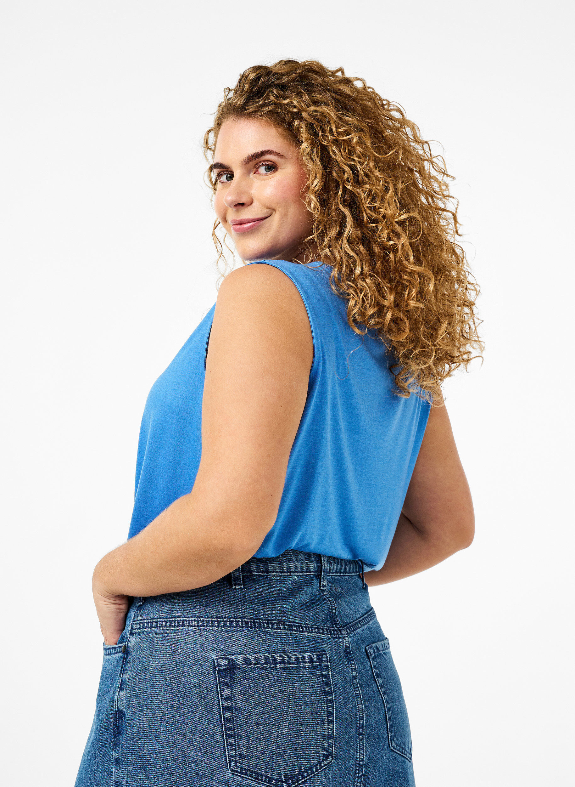 Zizzi &Auml;rmelloses Top mit Spitze, Marina, Model image number 1