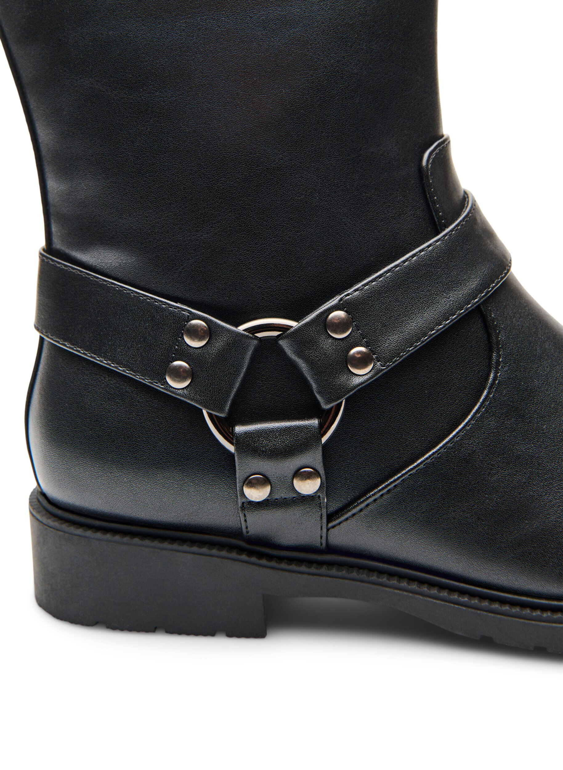 Zizzi Extra-Weite - Kurzer Biker-Stiefel, Schwarz, Packshot image number 3