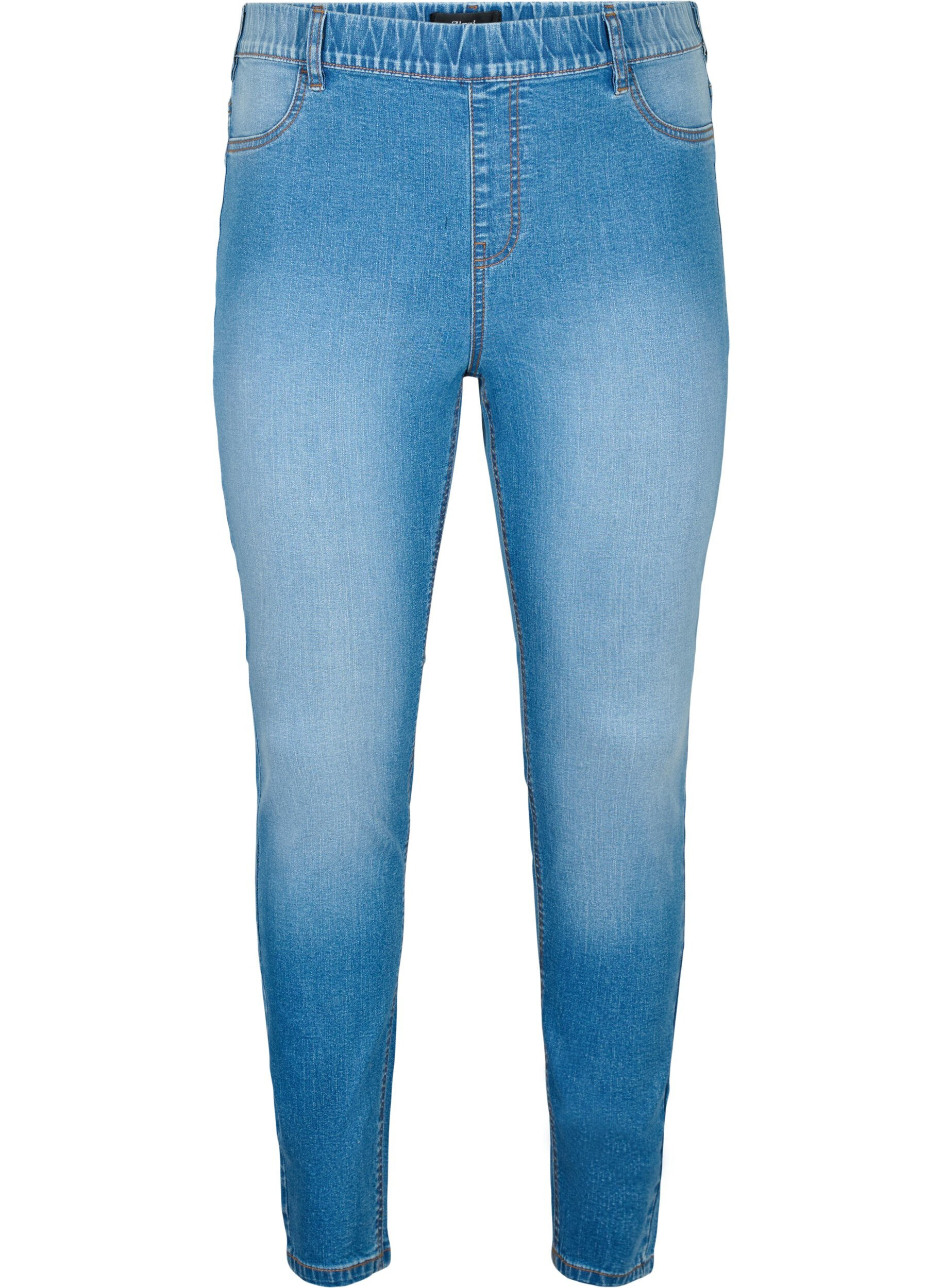 Zizzi Jeggings mit R&uuml;ckentaschen, Blue denim, Packshot image number 0