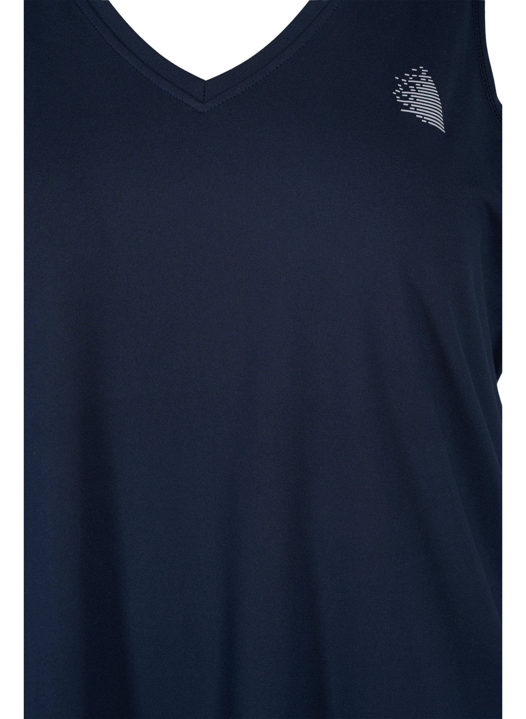 Zizzi Trainingstop mit V-Ausschnitt, Blau, Packshot image number 2