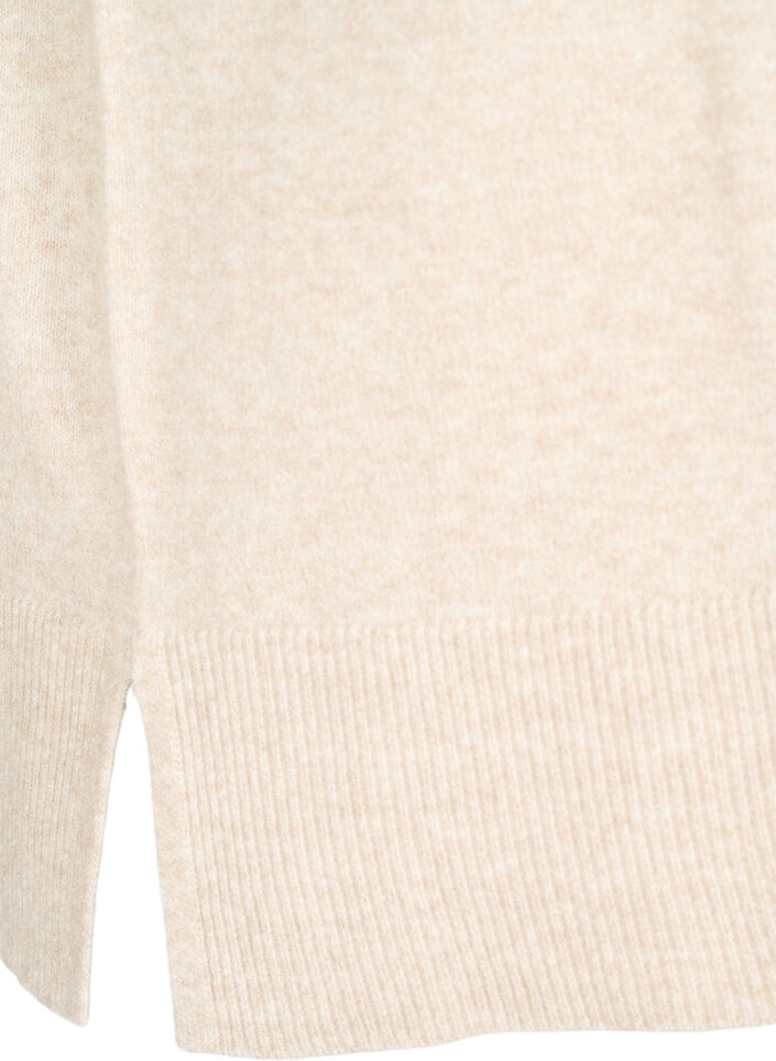 Strickweste mit Rippb&auml;ndern, Beige, Packshot image number 3