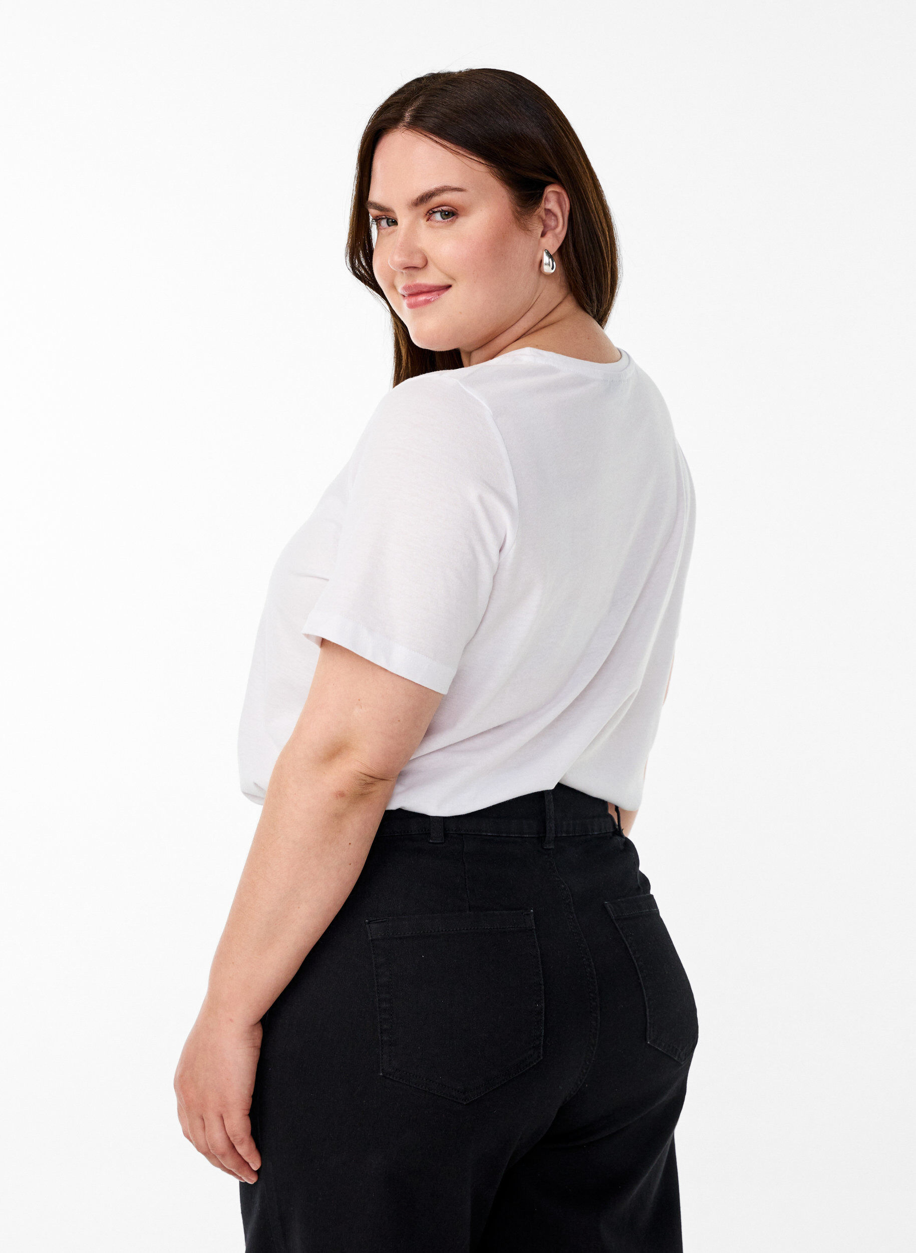 Zizzi FLASH - T-Shirt mit Print, Wei&szlig;, Model image number 2