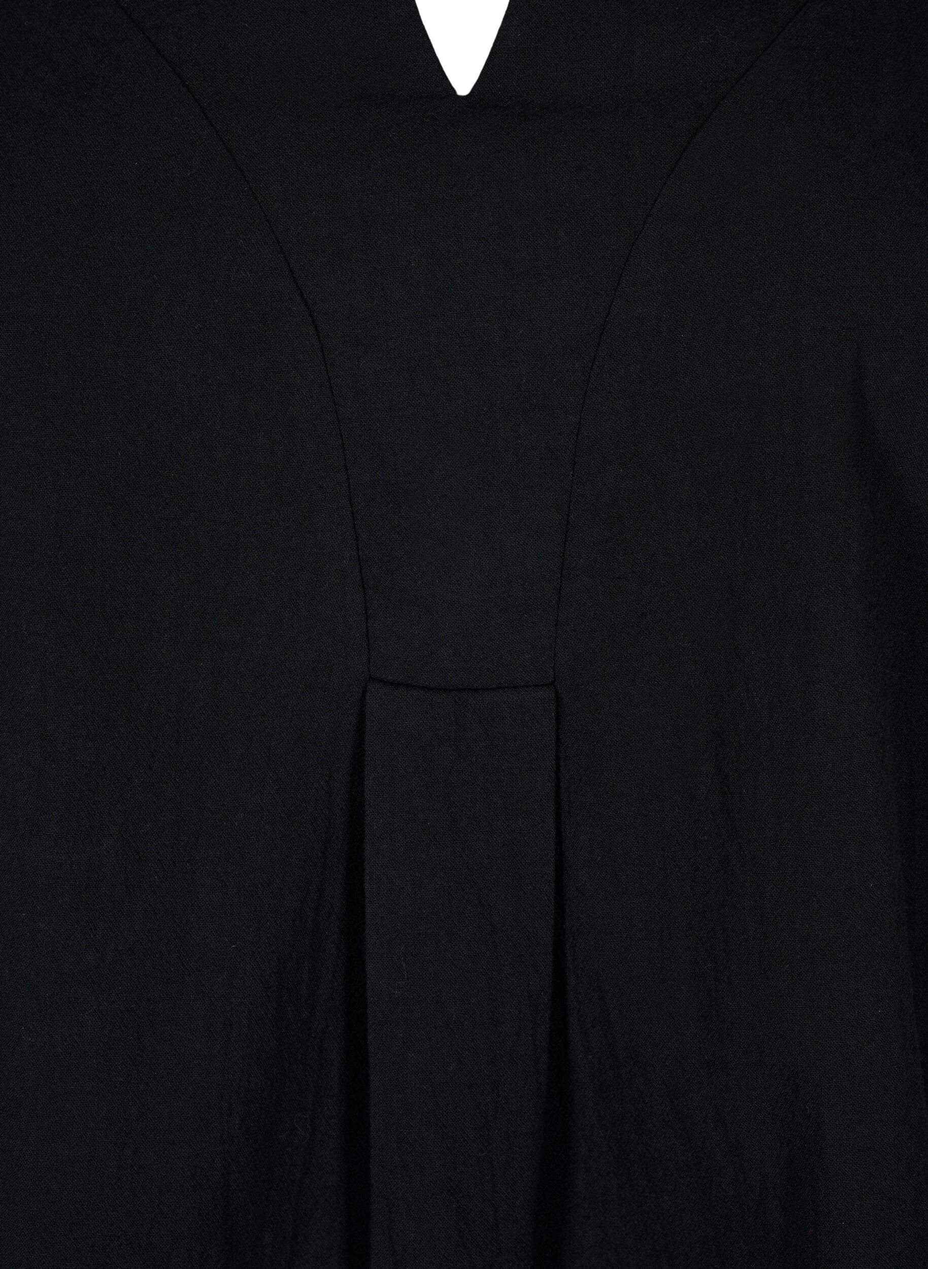 Zizzi FLASH - Bluse aus Baumwolle mit halblangen &Auml;rmeln, Black, Packshot image number 2