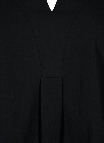 FLASH - Bluse aus Baumwolle mit halblangen Ärmeln, Black, Packshot image number 2