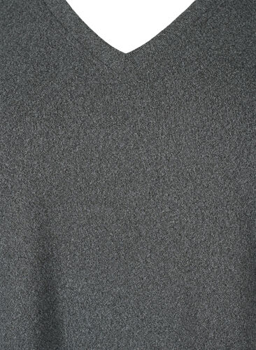 Langärmelige Bluse mit breitem Ärmelaufschlag und Knöpfen, Dark Grey Melange, Packshot image number 2