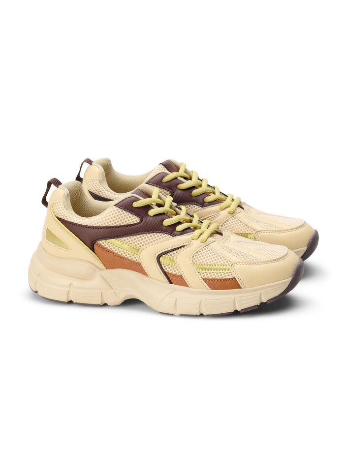 Wide Fit Sneakers, Beige Brown, Packshot image number 1