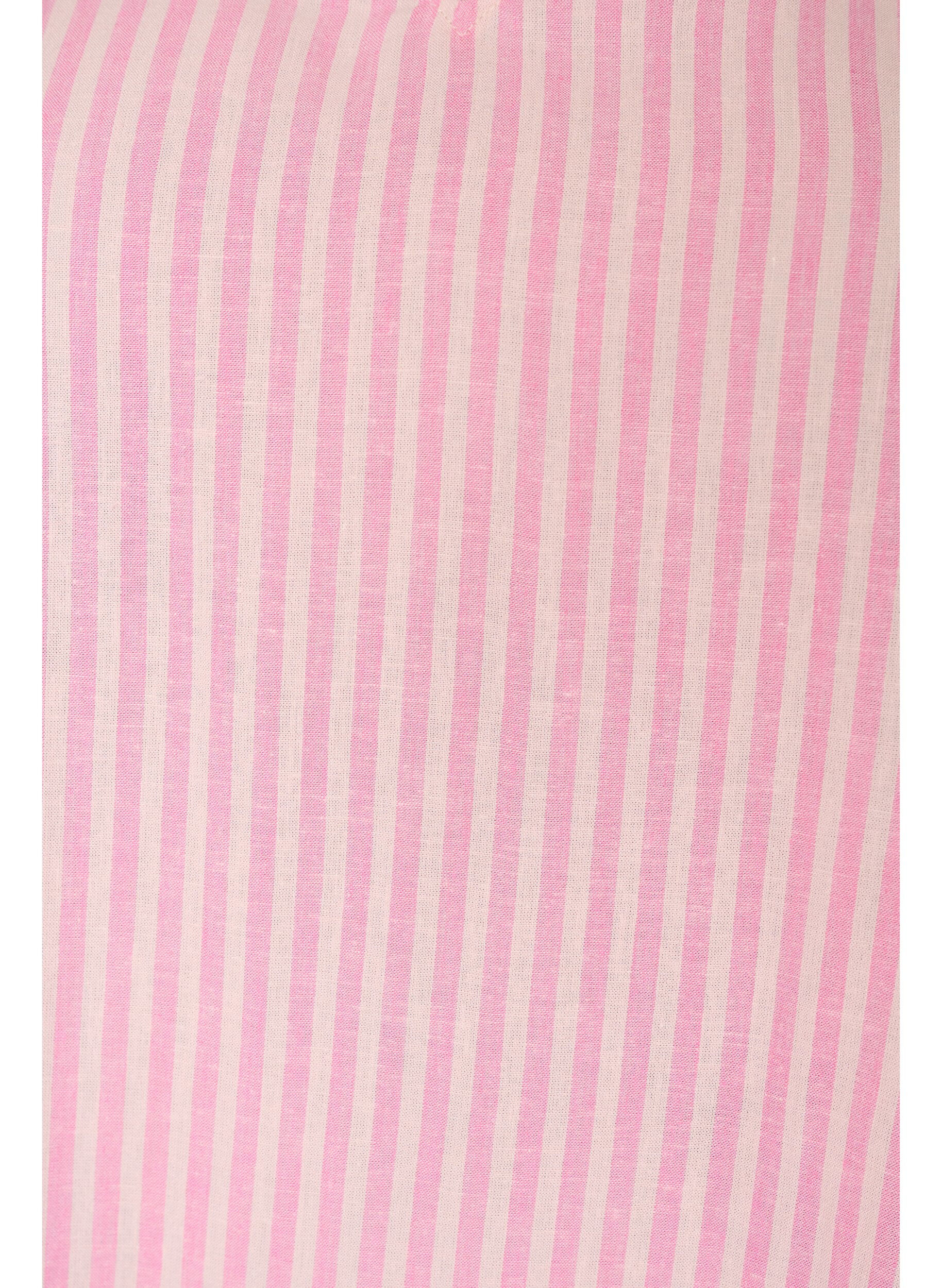 ZizziBluse aus Viskose und Leinen mit R&uuml;schen&auml;rmeln, Pink, Packshot image number 2