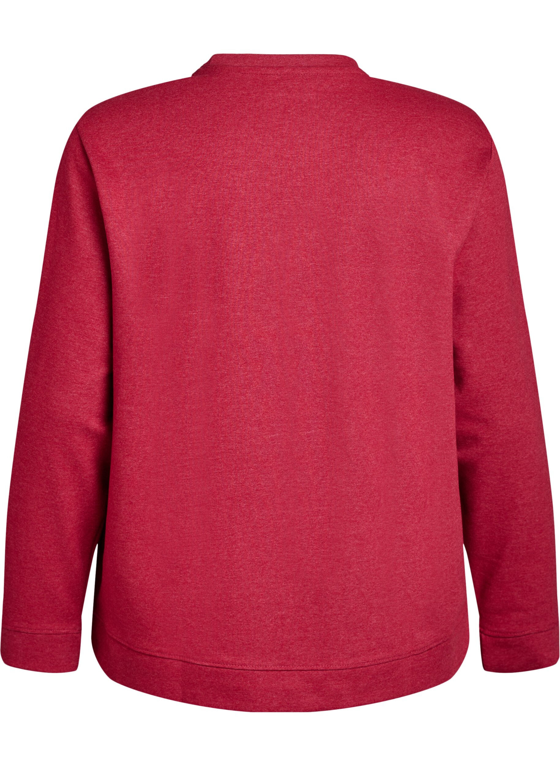 Zizzi Sweatshirt mit Rundhalsausschnitt, Rot, Packshot image number 1