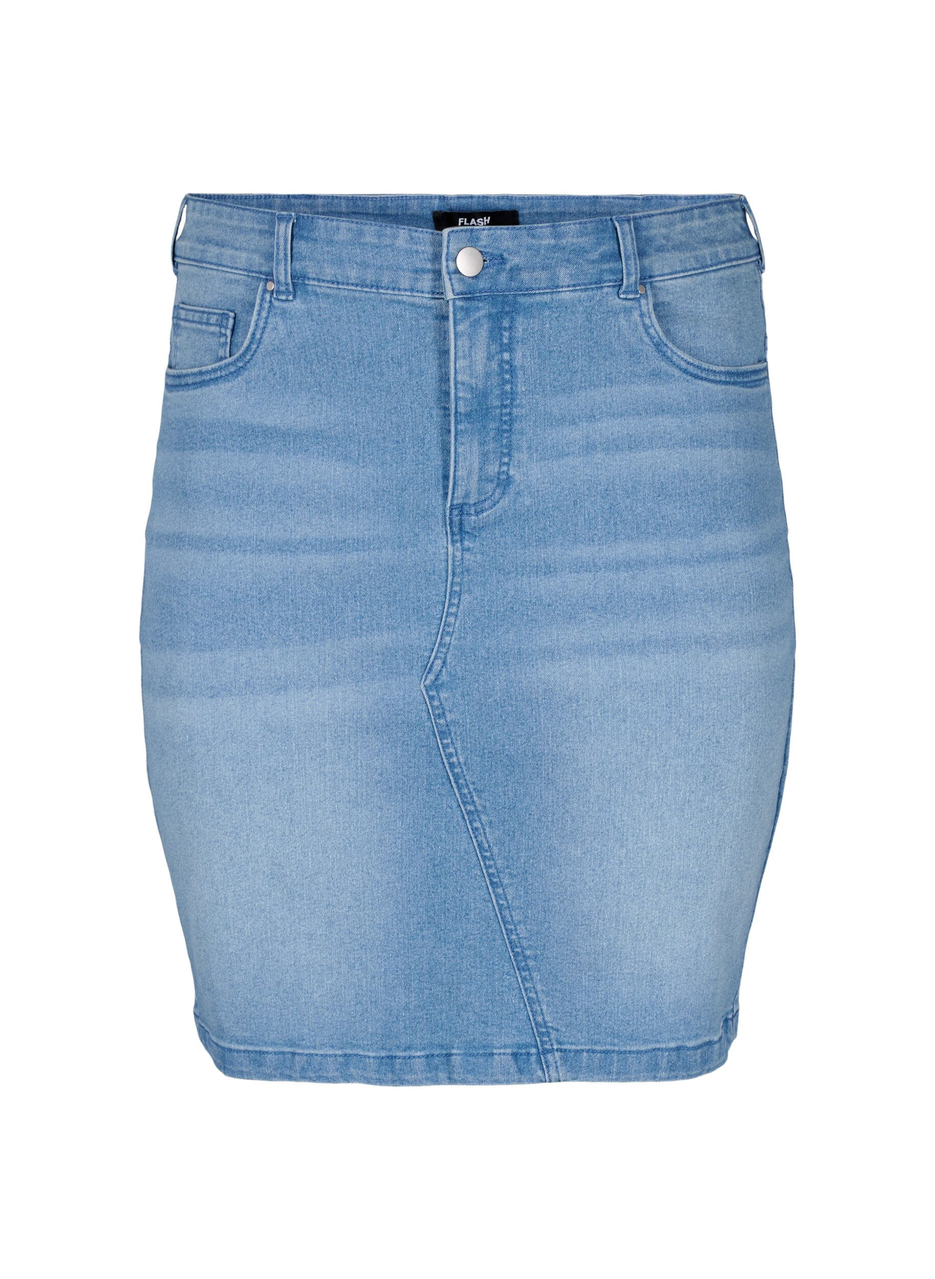 Zizzi Eng anliegender Jeansrock, Blau, Packshot image number 0