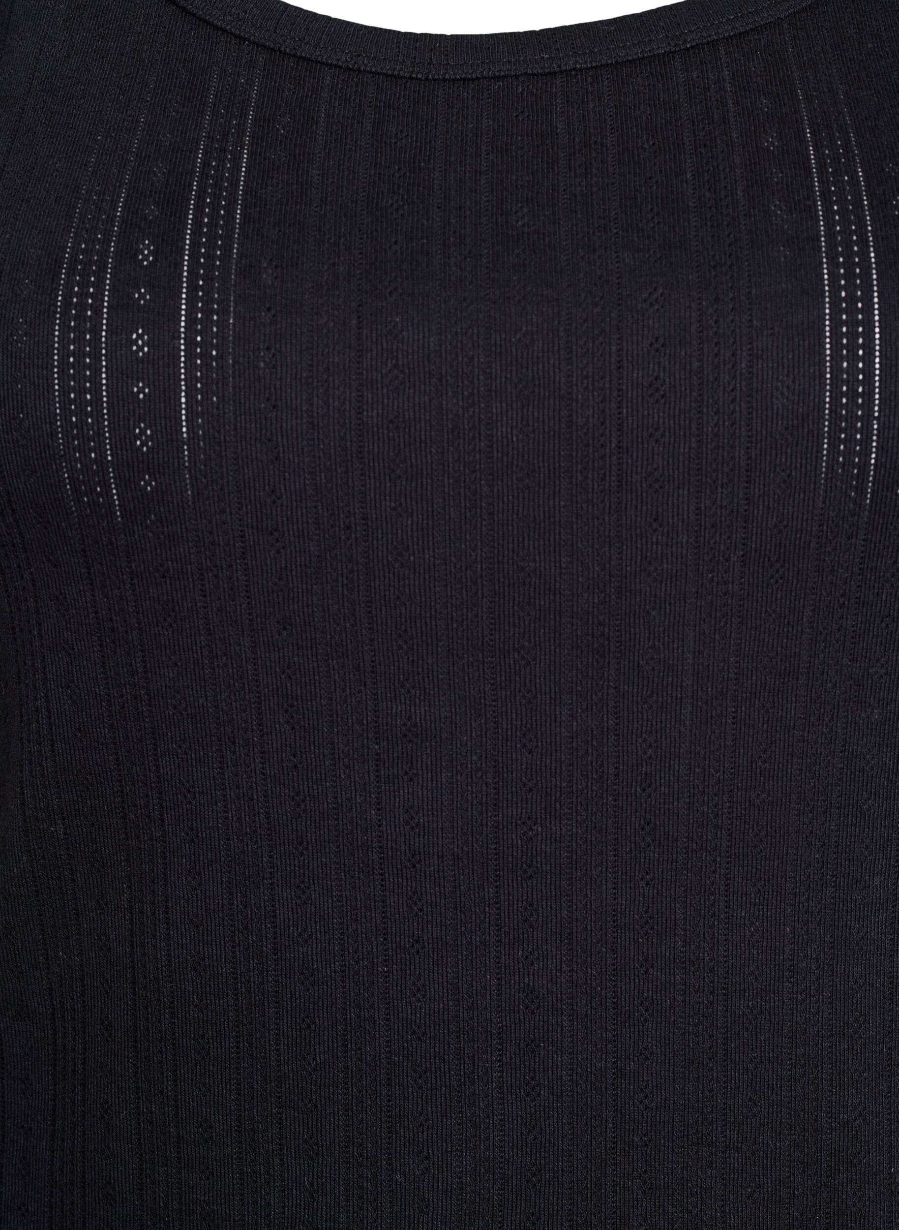 ZizziNachthemd aus Bio-Baumwolle mit Strukturmuster, Schwarz, Packshot image number 2