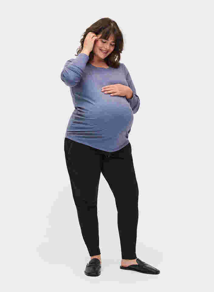 Basics Schwangerschaftsbluse mit langen Ärmeln, Nightshadow Blue, Model image number 2