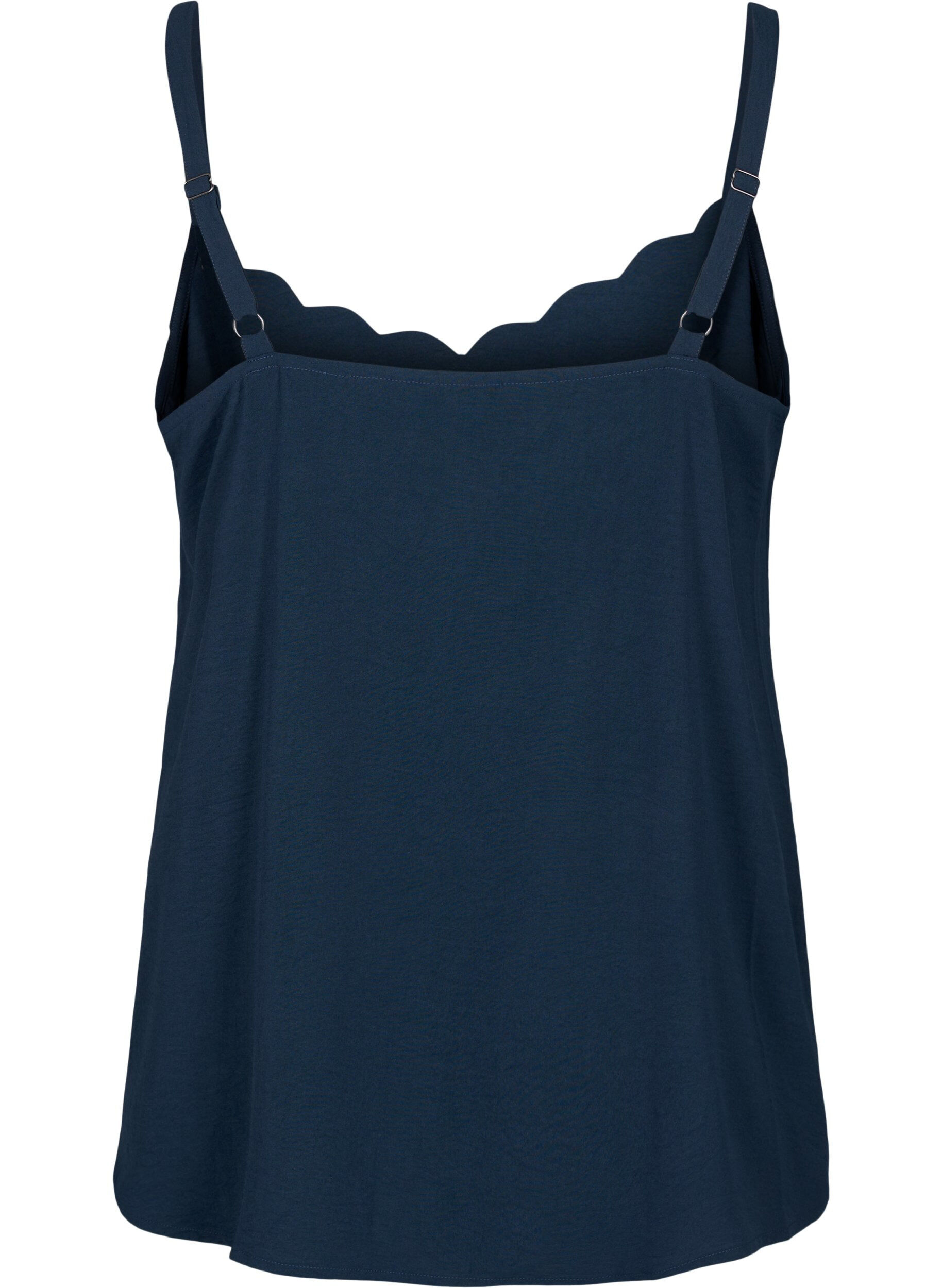 Zizzi Top mit gewelltem Saum, Blau, Packshot image number 1