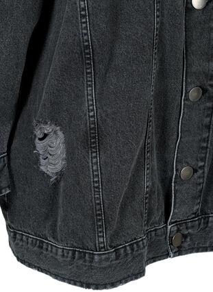 Locker sitzende Jeansjacke mit Abnutzungsdetails, Dark Grey Denim, Packshot image number 3