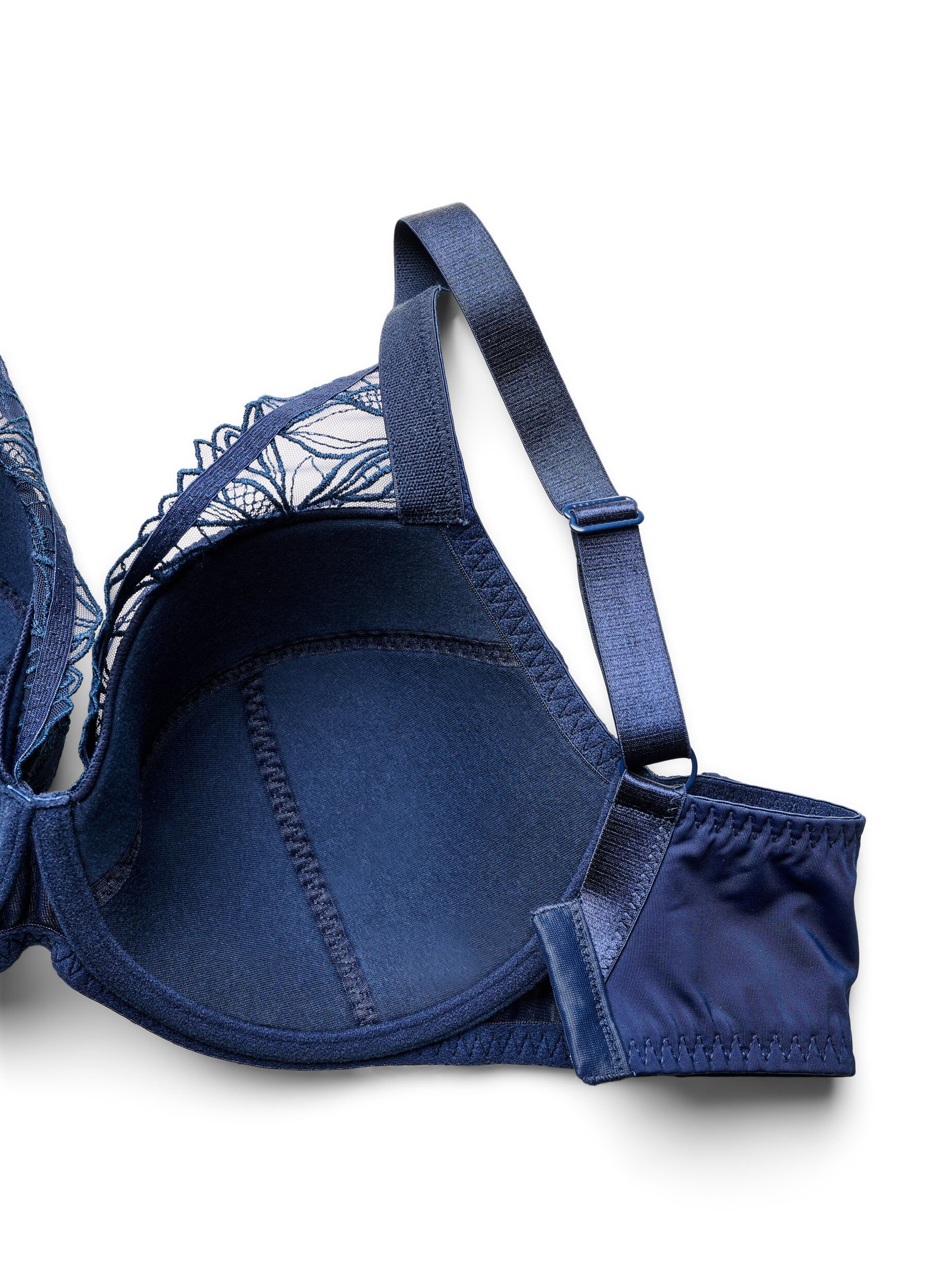 ZizziGepolsterter Spitzen-BH mit B&uuml;gel, Blau, Packshot image number 3