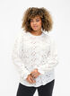  Lang&auml;rmlige Bluse mit Lochmuster, Bright White, Model image number 0