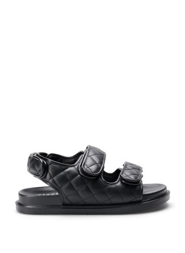 Wide Fit Sandalen aus Leder, Black, Packshot image number 0