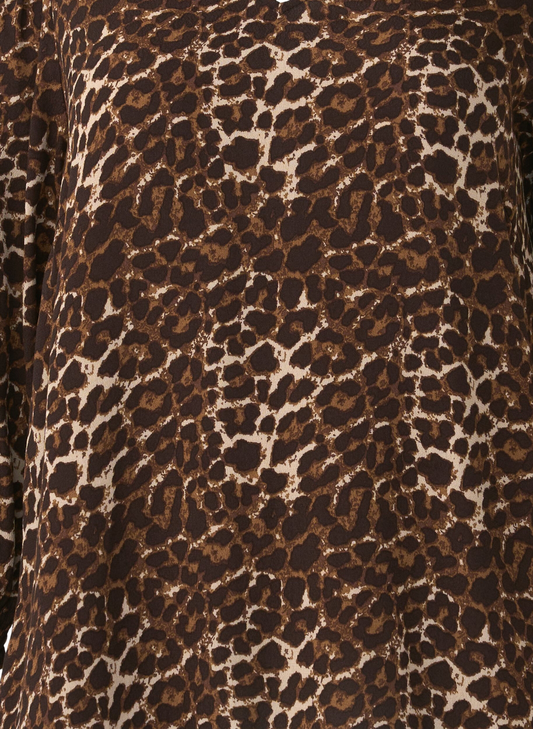 Zizzi Bluse mit Leopardenmuster und 3/4-&Auml;rmeln, Leo AOP, Packshot image number 2