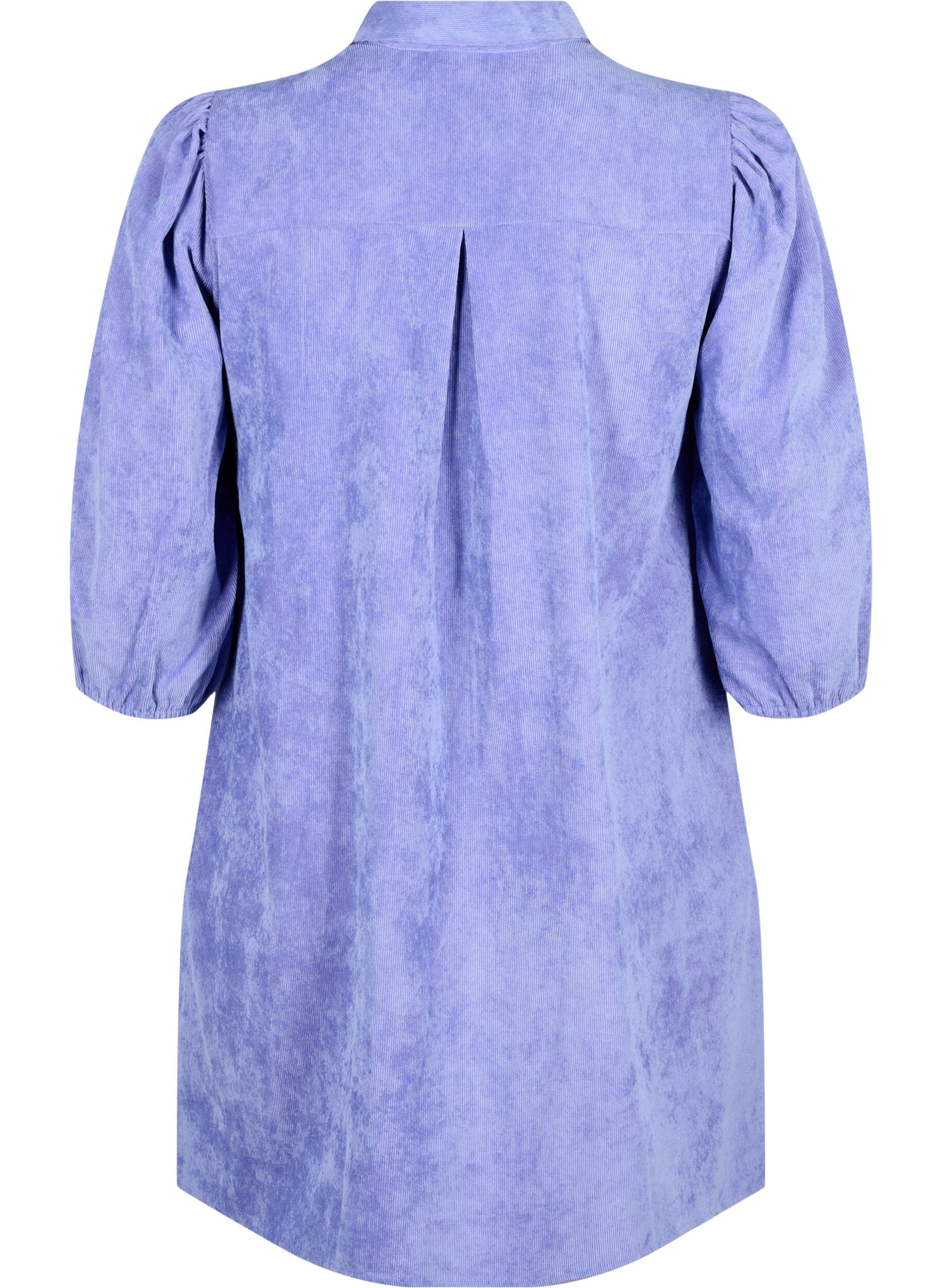 Zizzi Kordkleid mit 3/4 &Auml;rmeln und Kn&ouml;pfen, Lavender Violet, Packshot image number 1