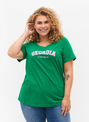 Baumwoll-T-Shirt mit Aufdruck, Jolly Green Georgia, Model image number 0