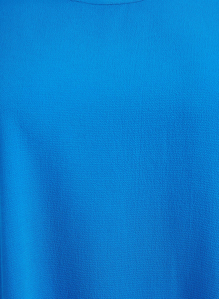 Bluse mit kurzen Ärmeln und einem Rundhalsausschnitt, Blau, Packshot image number 2