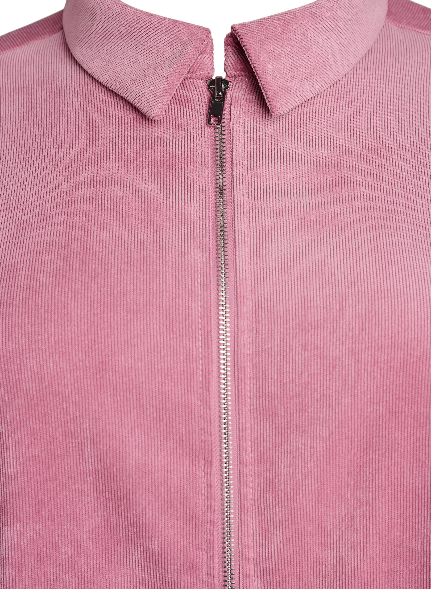 Zizzi Cordkleid mit Rei&szlig;verschluss und 3/4-&Auml;rmeln, Rot, Packshot image number 2