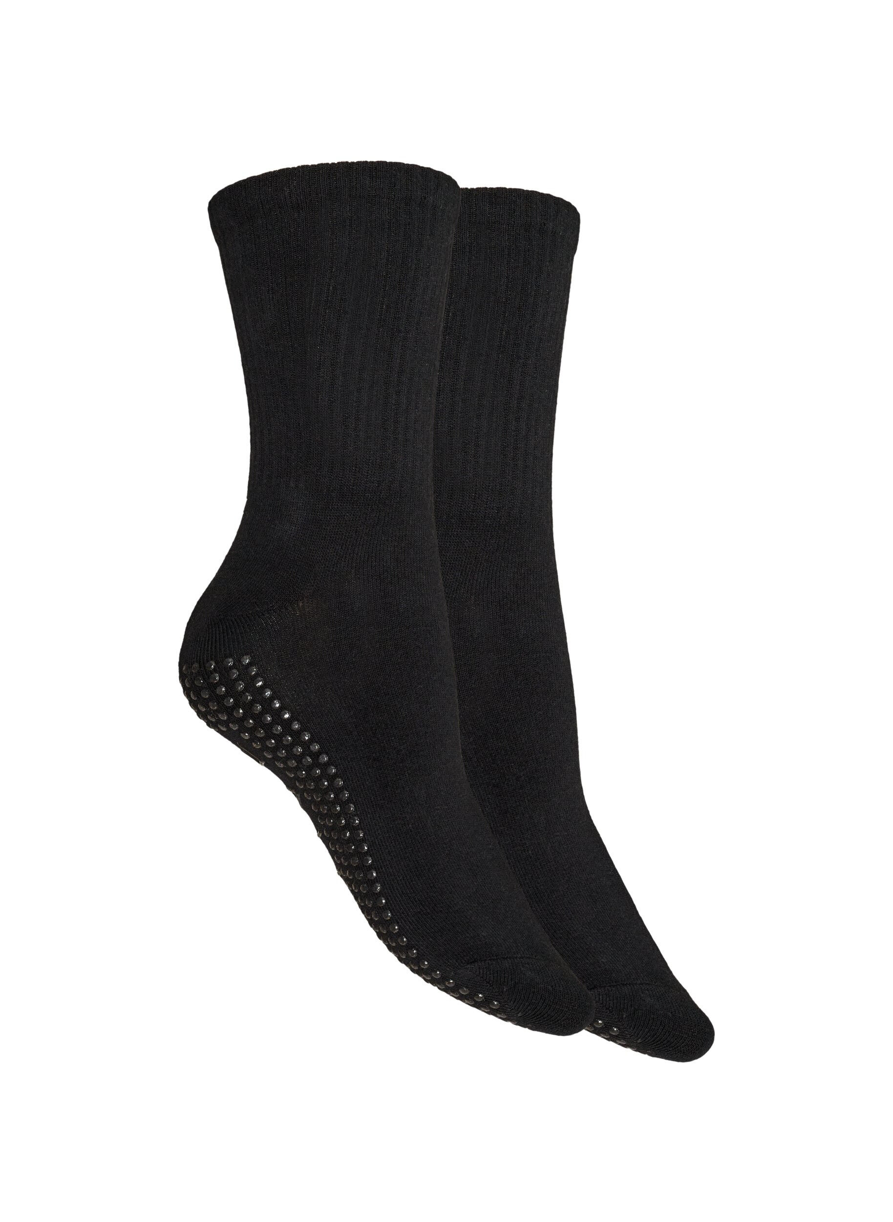 Zizzi2er-Pack Reformer-Socken mit rutschfesten Griffen, Schwarz, Packshot image number 1