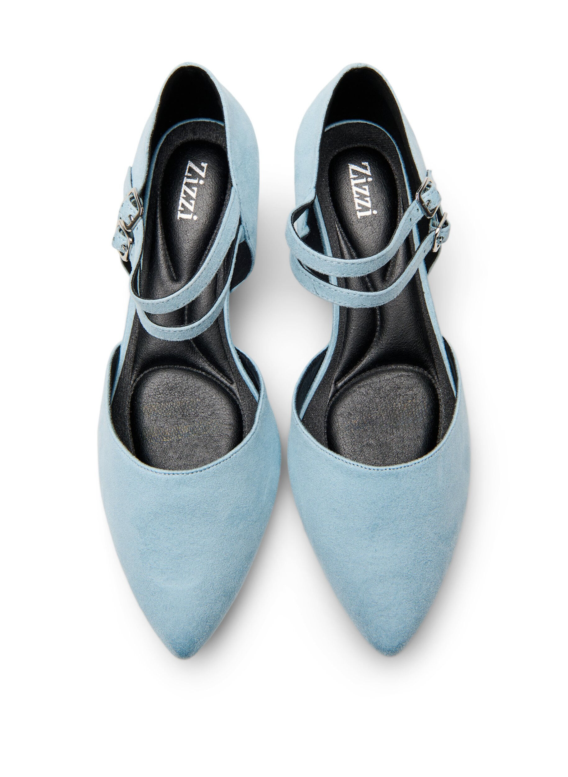 Zizzi Pumps mit doppelten Riemen, Blau, Packshot image number 2