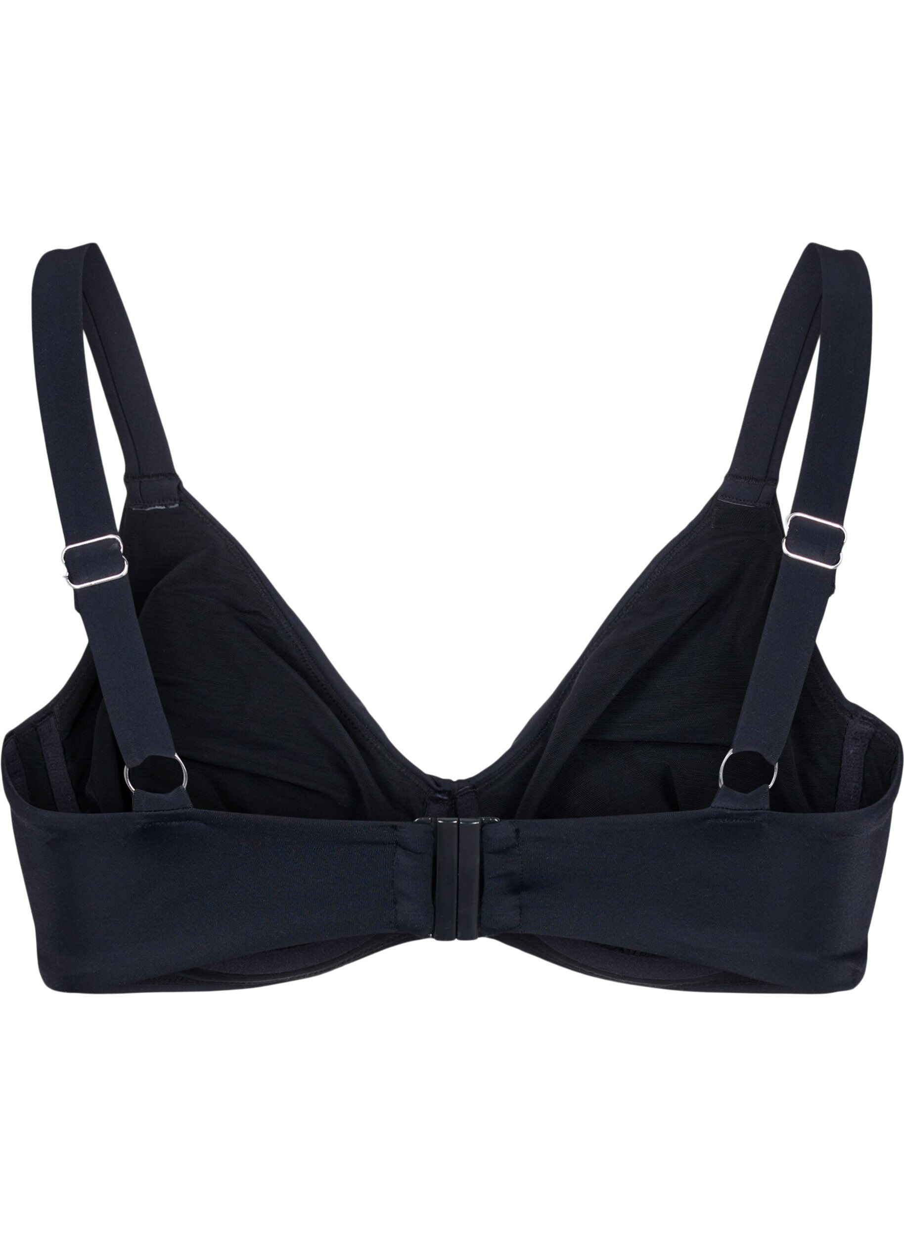 Zizzi Bikini-Oberteil mit B&uuml;gel und Faltendetail, Black, Packshot image number 1
