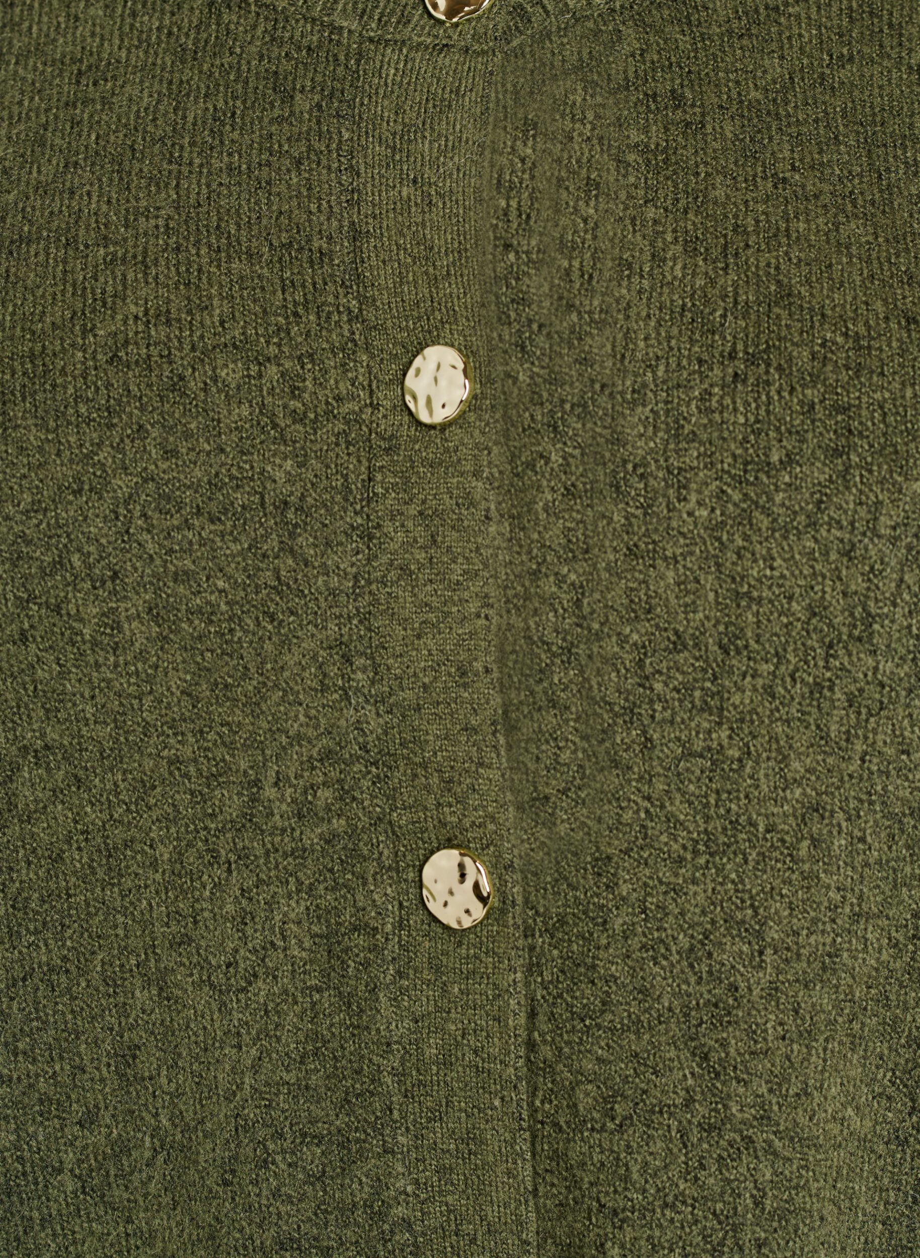 ZizziStrickjacke aus weichem Strick mit goldfarbenen Kn&ouml;pfen, Gr&uuml;n, Packshot image number 2