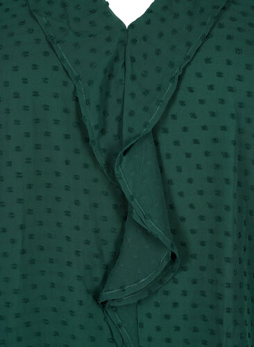 Bluse mit Rüschen und gepunkteter Textur, Scarab, Packshot image number 2