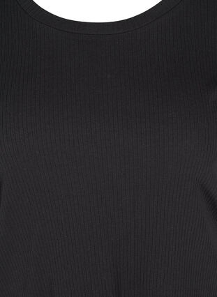 Kurzarm T-Shirt aus Rippqualität, Black, Packshot image number 2