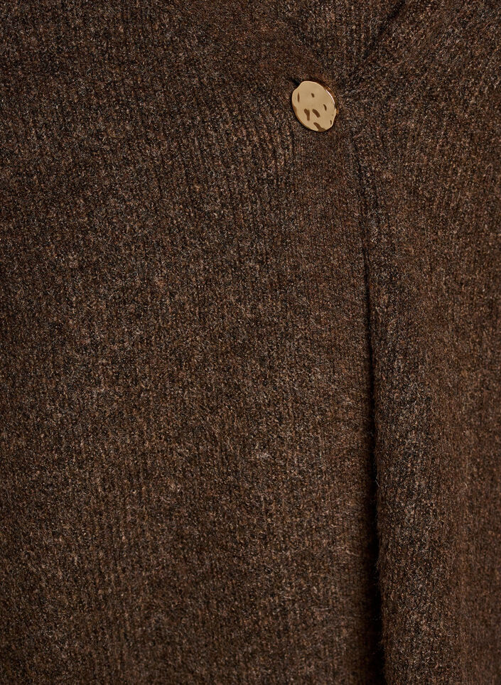 Strickjacke mit asymmetrischem Verschluss, Braun, Packshot image number 2