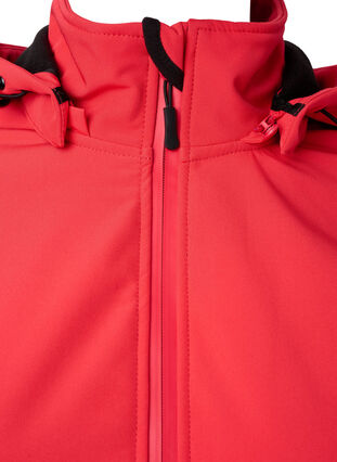 Softshell-Jacke mit abnehmbarer Kapuze, Poppy Red, Packshot image number 2