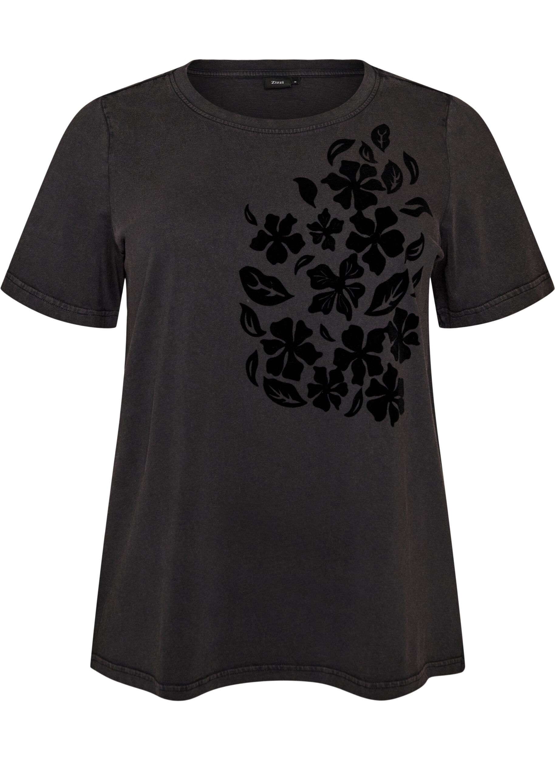 ZizziT-Shirt aus Bio-Baumwolle mit Print, Grau, Packshot image number 0