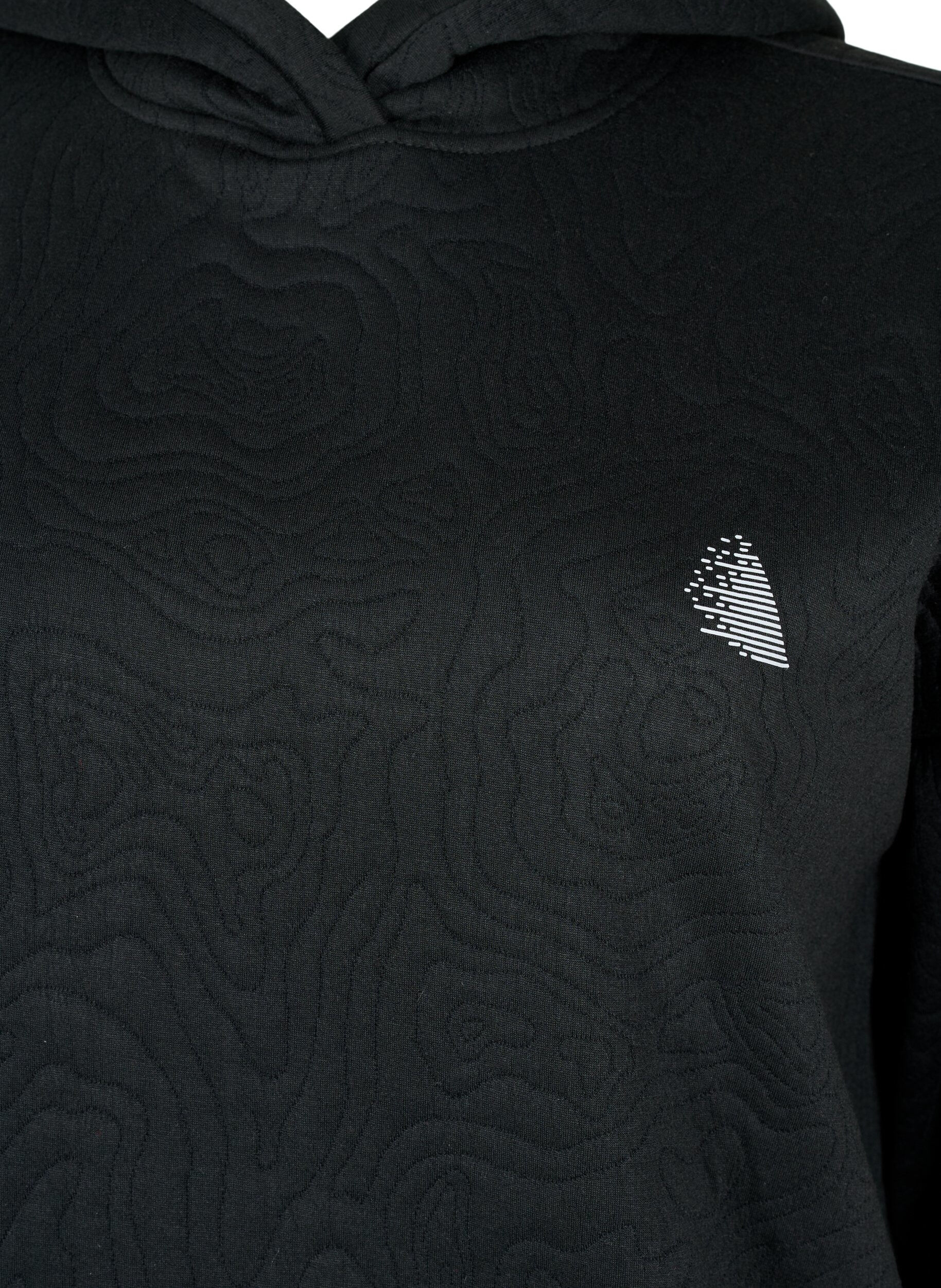 Zizzi Sportliches Sweatshirt mit Kapuze, Black, Packshot image number 2
