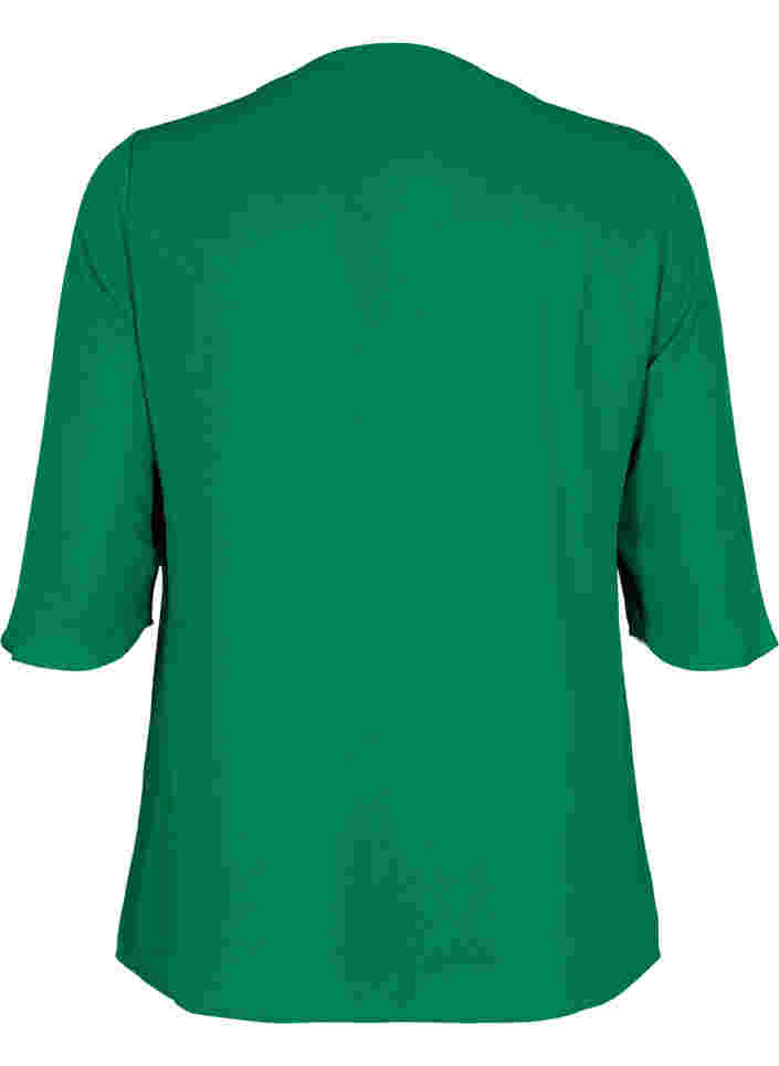 Bluse mit 3/4 Ärmeln und V-Ausschnitt, Jolly Green, Packshot image number 1