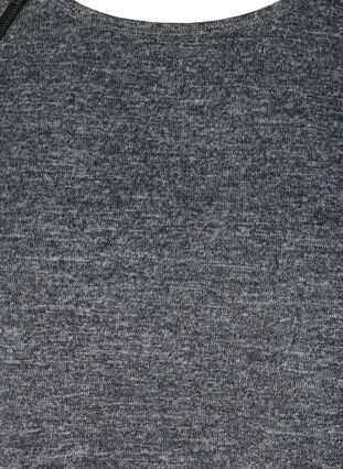 Melierte Bluse mit Reißverschlussdetail, Dark Grey Melange, Packshot image number 2