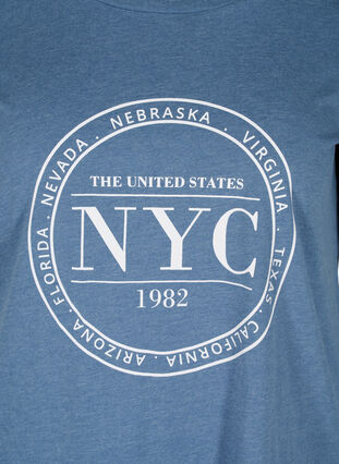 Meliertes T-Shirt mit Print und kurzen Ärmeln, Bering Sea Mel., Packshot image number 2