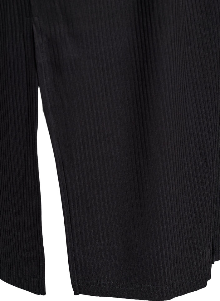 Maxikleid aus Jersey mit Kragen und kurzen Ärmeln, Schwarz, Packshot image number 3