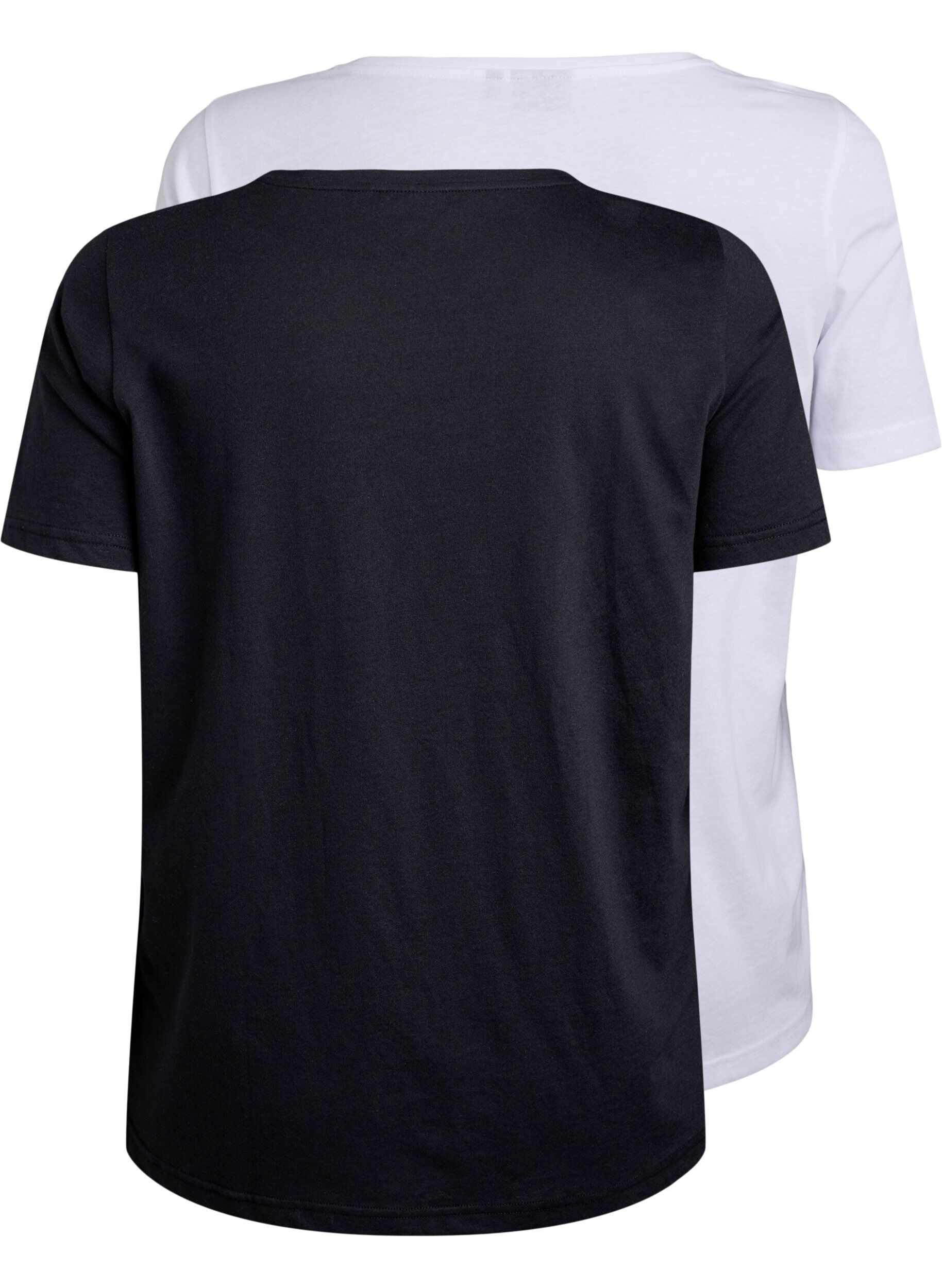Zizzi FLASH - 2er-Pack T-Shirts mit Rundhalsausschnitt, Black/White, Packshot image number 1