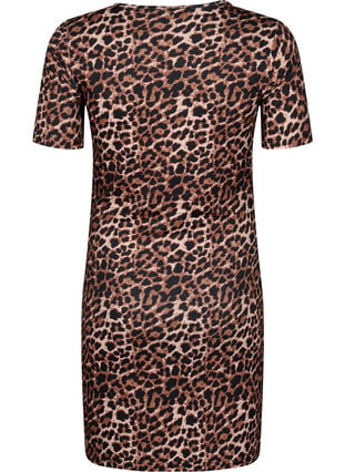 Eng anliegendes Kleid mit Leopardenmuster und Cut-Out, Leopard AOP, Packshot image number 1