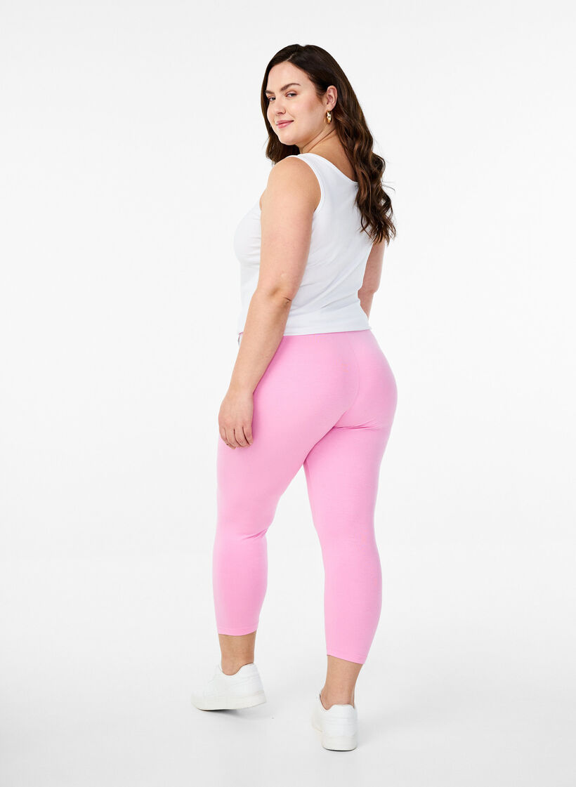 Basic 3/4 Leggings aus Viskose, Pink, Model image number 2