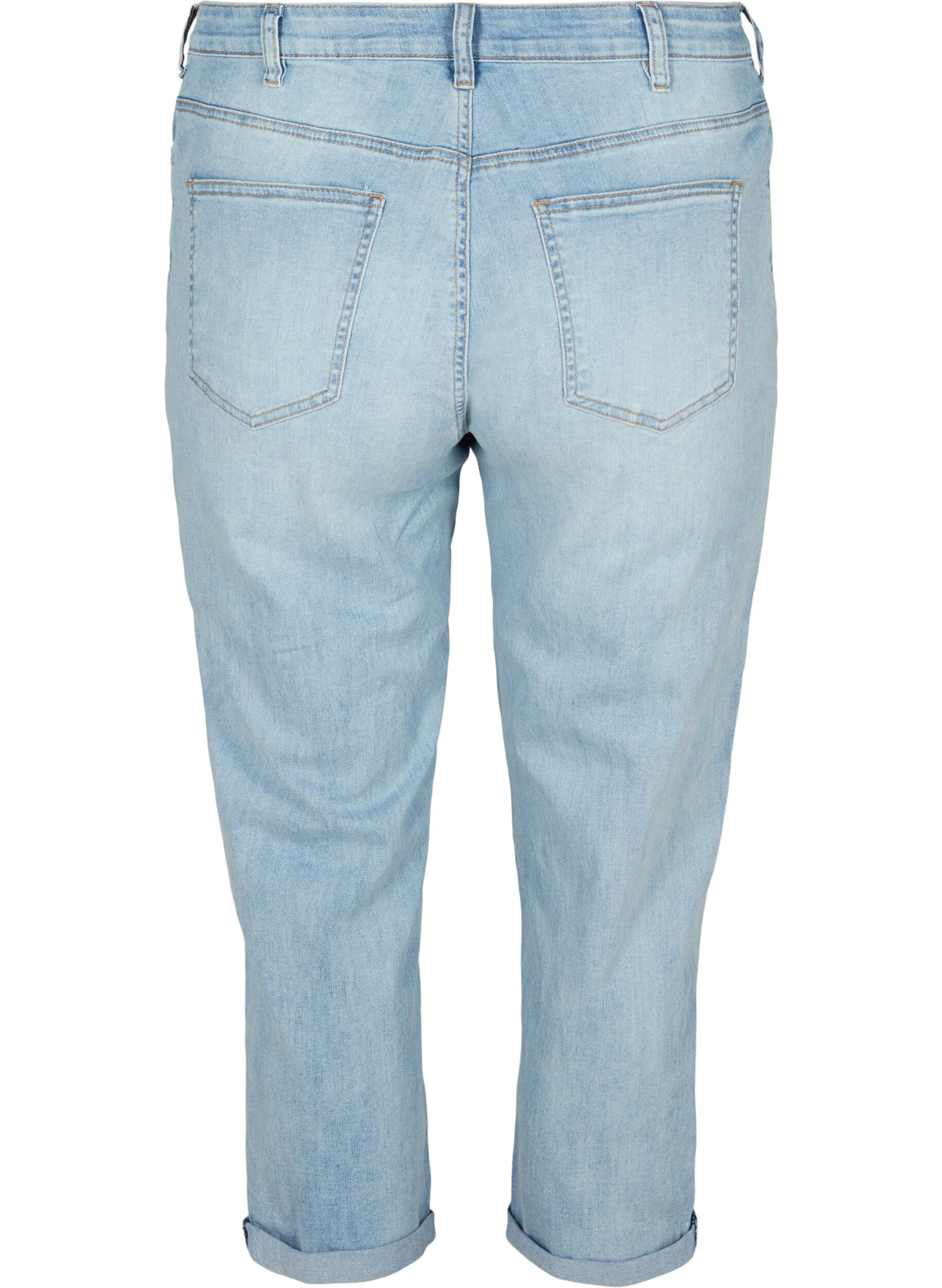 Zizzi 7/8-Jeans mit Umschlag und hoher Taille, Blau, Packshot image number 1