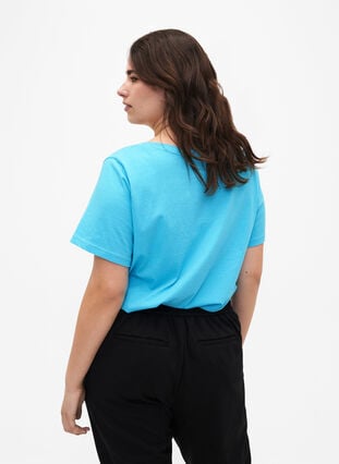 Baumwoll-T-Shirt mit kurzen Ärmeln, Blue Atoll W. Be, Model image number 1
