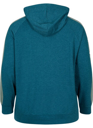 Sweatshirt mit Reißverschluss und Kapuze, Deep Teal, Packshot image number 1