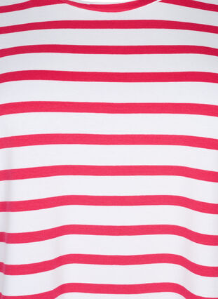 Gestreiftes T-Shirt aus biologischer Baumwolle, Bright Rose Stripes, Packshot image number 2