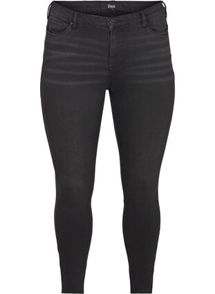 Cropped Amy Jeans, Black washed denim, Packshot image number 0