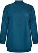 Langes Sweatshirt mit Stehkragen und gesticktem Text, Blau, Packshot image number 0